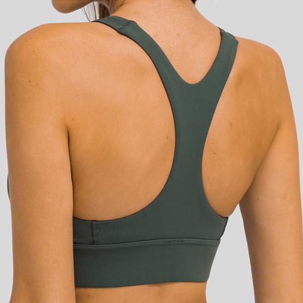 Padded Womens Sports Bra Y Shaped Back Shockproof wirefree High Neck Sports Top
