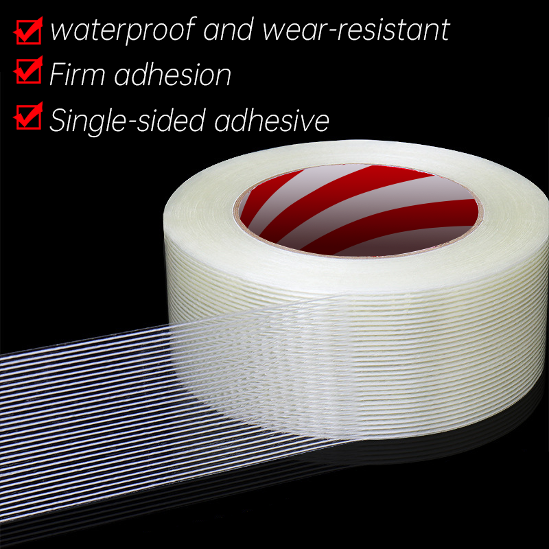 Heavy Duty Single Sided Fiberglass Filament Packing Tape Heat-Resistant Acrylic Adhesive Self Hot Melt Strong Filament Tape