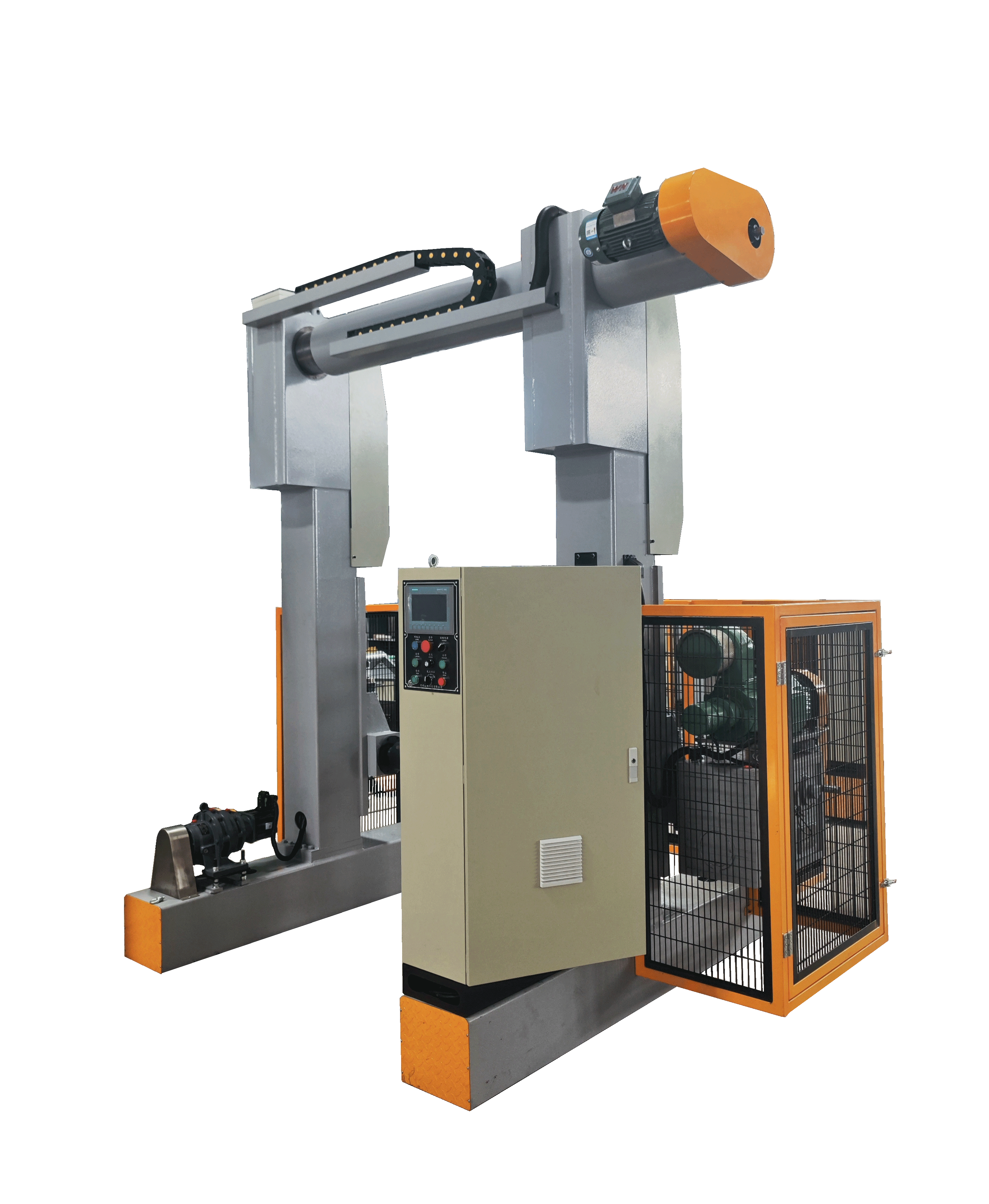 Gantry Type Traversing Take-up Machine with Automatic Cable Winding Shaft-less Reel Clamping and AC Variable Frequency Drive