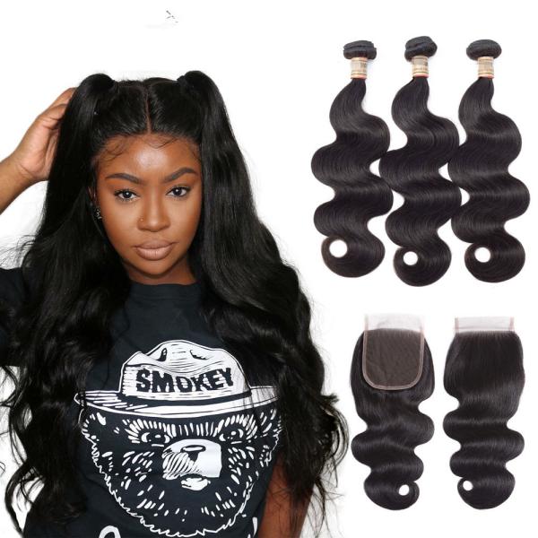 Extensões brasileiras do cabelo do Virgin natural de Unprocessde da cor para mulheres negras