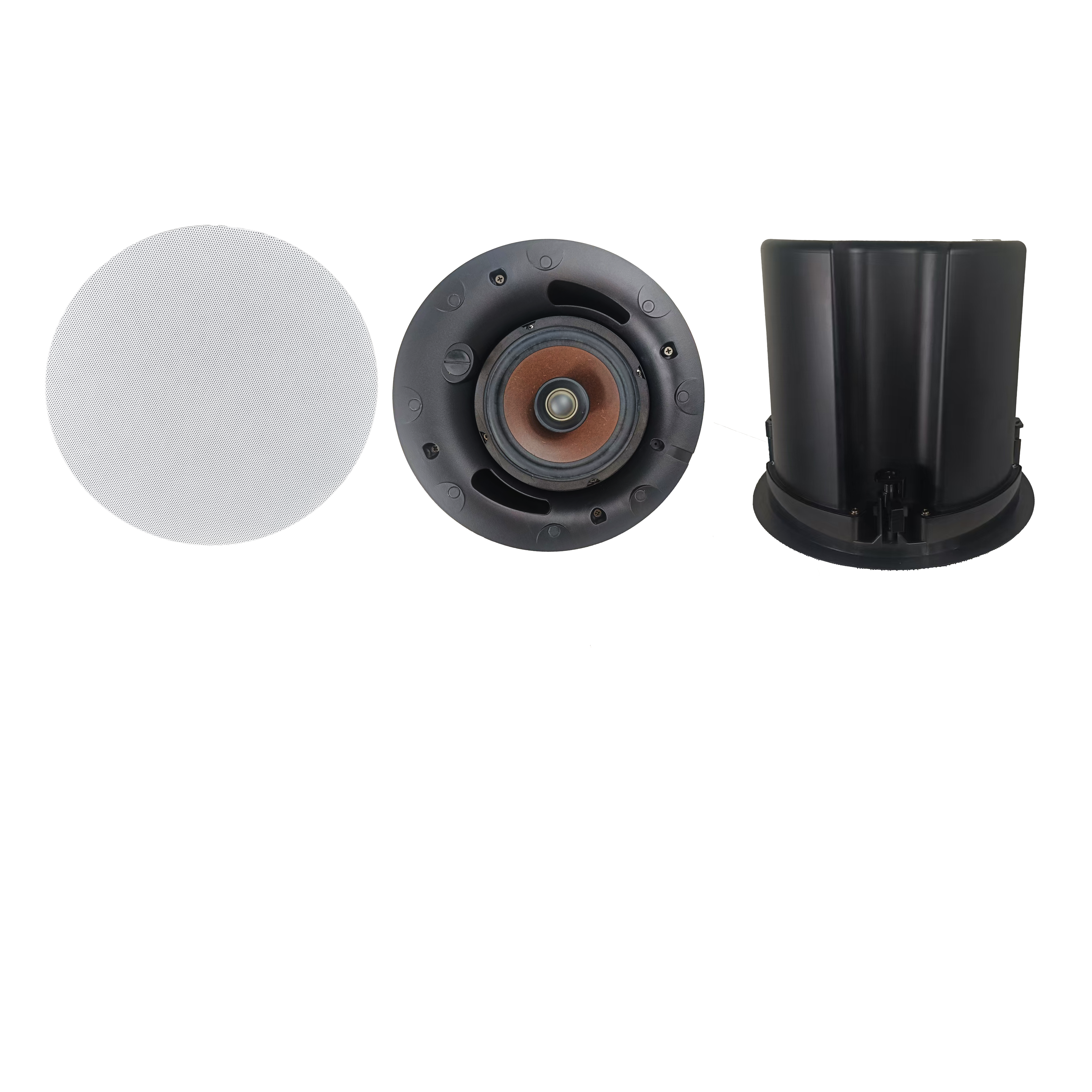 60W 8 Ohm Ceiling 6 Inch Coaxial Speaker Frameless Magnetic Grille Rich Balanced Sound for Commercial BGM Applications