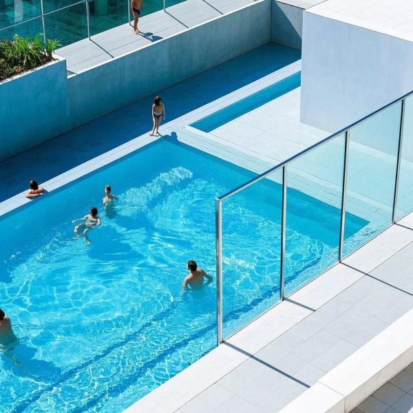 Tempered Safety Glass Partition For Swimming Pools Customized Options Available
