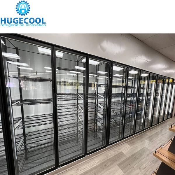 Distribuição Caminhar em refrigerador com 6 polegadas PU painel e sem aquecimento refrigerador porta de vidro