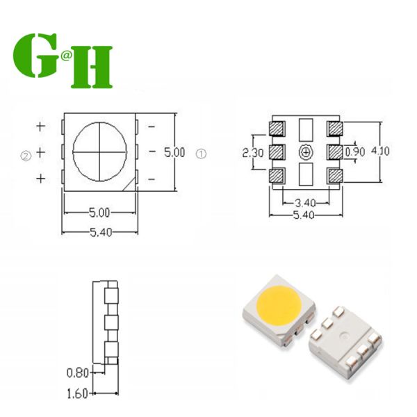 120 Degrees Viewingangle 5050 LED CHIPS White Packagequantity 1000 Chips Per Reel Suitable for Various Lighting Projects