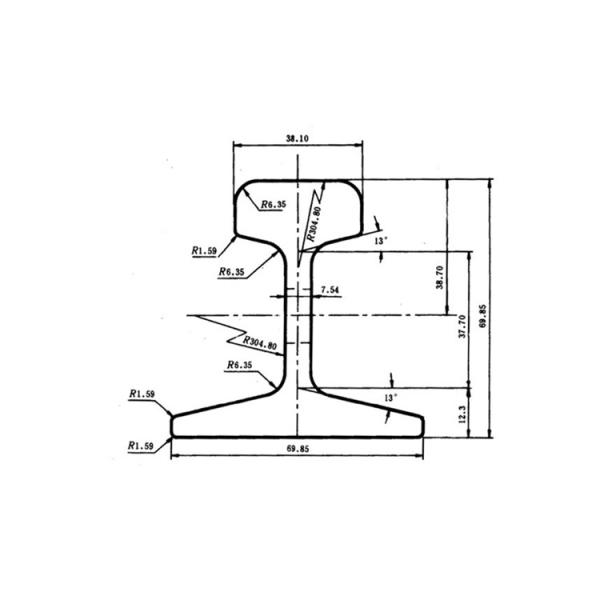 Carril de acero 12KG de la luz de Q235B 55Q