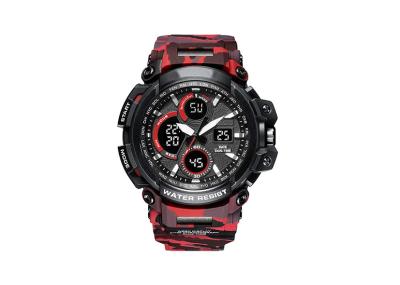 Rubber Band 12 / 24 Hour Stopwatch , LED Male Camo Sports Watch Customized Logo