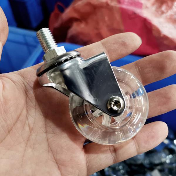3 a roda transparente M10 rosquearam a decoração da mobília dos rodízios da cadeira do escritório do giro da haste