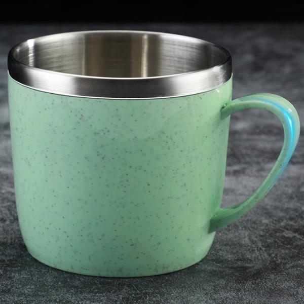 Stainless Steel Coffee Mug With Handle 220ml Capacity For Children's Snacks And Drinks