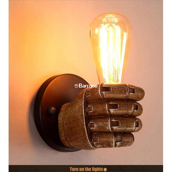 Fist Shape Bedroom Loft Indoor LED Wall Lights Sconce LED Edison Style Home Lighting