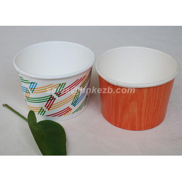 Multi Size Ice Cream Paper Cups With Lids , Disposable Ice Cream Bowls