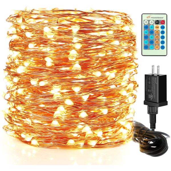 Copper Wire 500 LEDs Dimmable Fairy Lights 165FT Plug In Silvery For Indoor Christmas