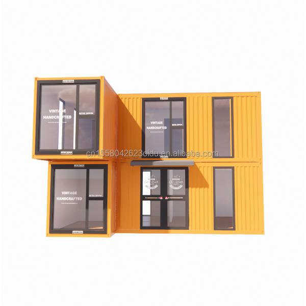 s Modern Double-Story Glass Walls Container House using 50/75/100mm Wave Sandwich Panel Detachable Collapsible Steel Van for Office