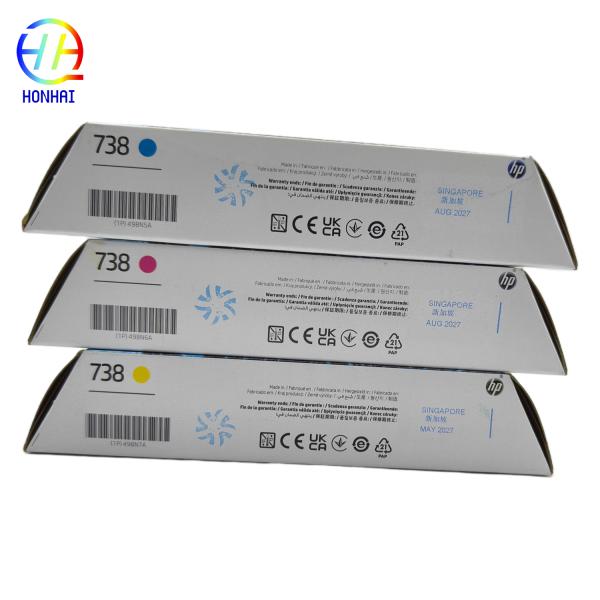 Cartouche d'encre d'origine pour HP 738B Noir DesignJet 498P2A HP 738 Cyan 498N5A Magenta 498N6A Jaune DesignJet 498N7A 130ml cartouche de toner authentique