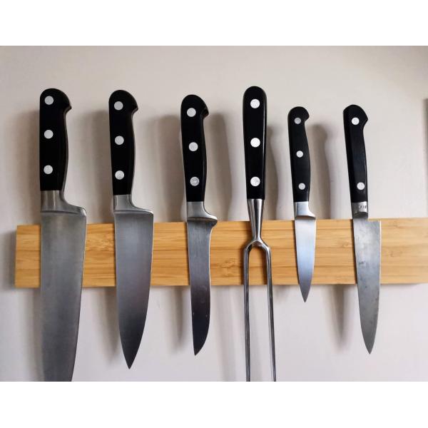 Дубовое дерево магнитный нож держатель стенной монтажа экономия места кухонный аксессуар 680-995г