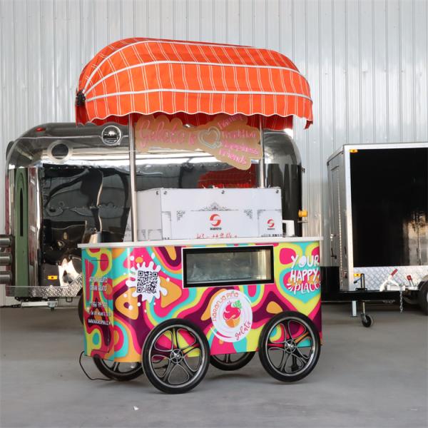 Gelato Ice Cream Push Cart /freezer vending machine /display freezer
