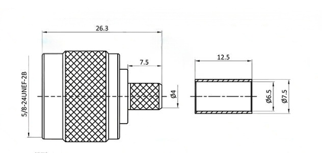 Male N Connector DC-6GHz LMR 240 N Type Connector ODM For Crimping