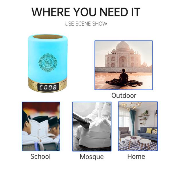 ABS MP3 Display SQ122 1.6W Quran Speaker Night Lamp