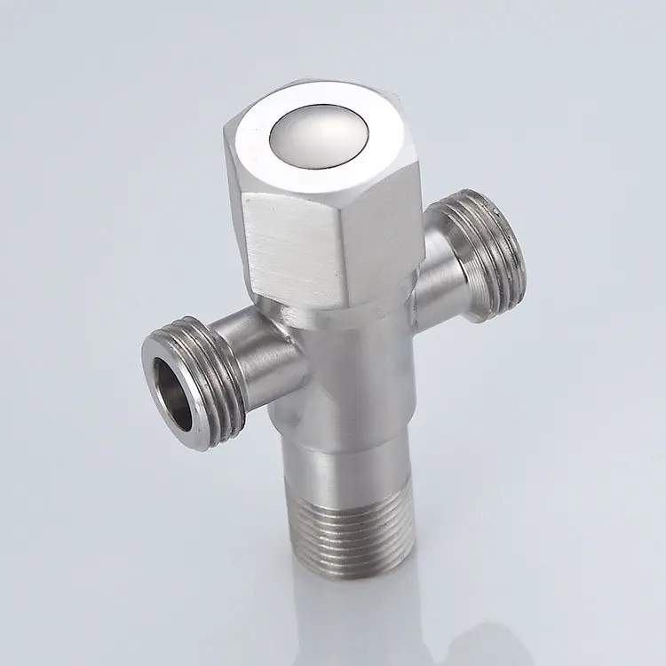 Modern Bathroom Toilet Faucet Mixer Control Angle Brushed Color Two-Way 304 Angle Valve