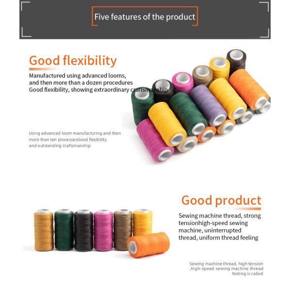 Окрашенный текстурированный рисунок 1000м 150D Восковая нить для швейной кожи