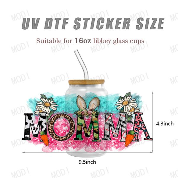 Dia da Mãe UV DTF Transfer 16oz Dia da Mãe copos de desenhos ideais para projetos personalizados