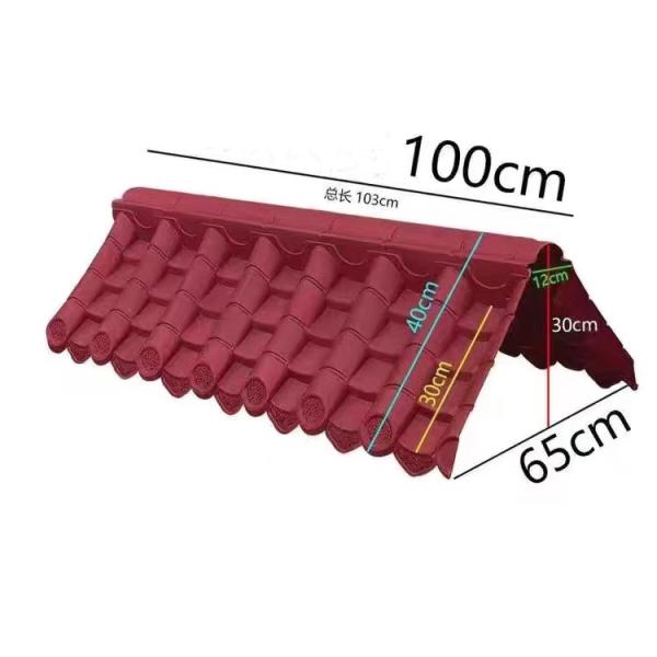 Wholesale Cheap Price Wall Tiles Chinese Retro-style Plastic Resin Red Synthetic Roof Tiles