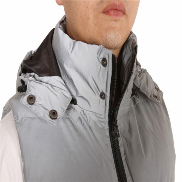 YKK Zipper Pockets Grey Men's Padded Gilet 100% Nylon Shell