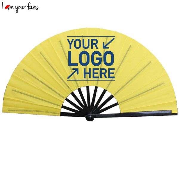 Wholesale Price Large Rave Fan Custom Fan Bamboo Dance Hand Fan for Cosplay/Photoshoot/Promotional Events