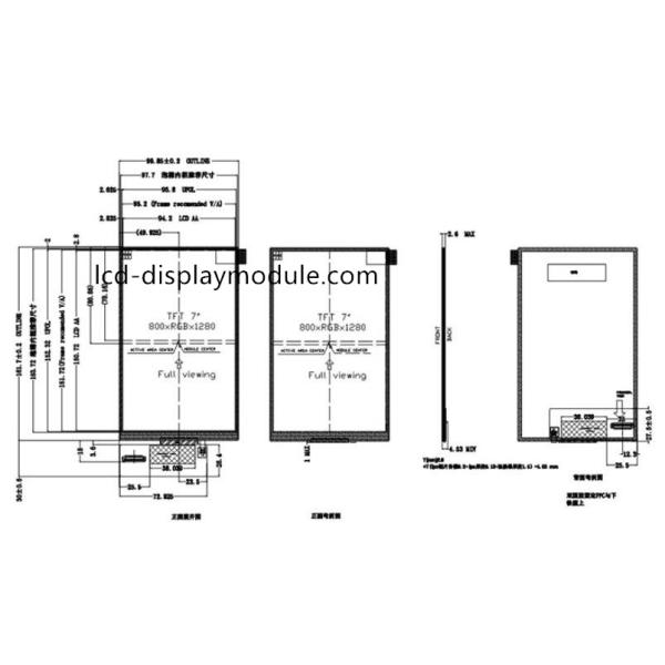 WXGA RGB MIPI Customized TFT LCD , Optional TPO 800 X 1280 7 LCD Screen