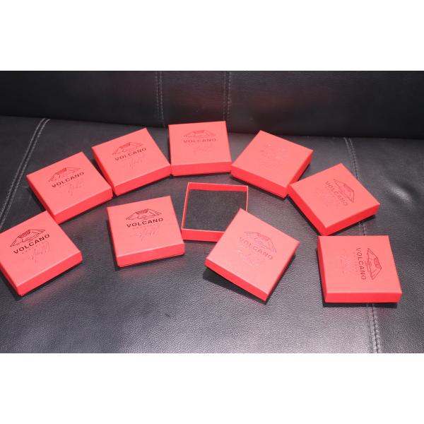Customs Red Paper Jewelry Box Logo color -Use to Earring Pendant Bracelet Necklace