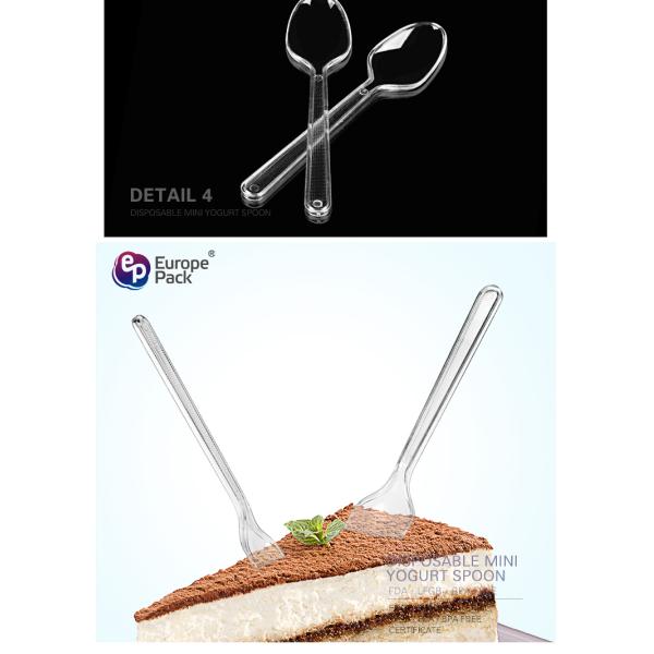 Eco friendly products disposable dessert cutlery clear plastic yogurt spoon