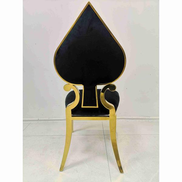 Banquete do coração do pôquer que janta o quadro de aço inoxidável da cor do preto da cadeira