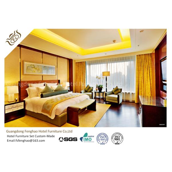 Luxury Custom Rosewood Veneer Hotel Furniture Set for Modern Bedroom