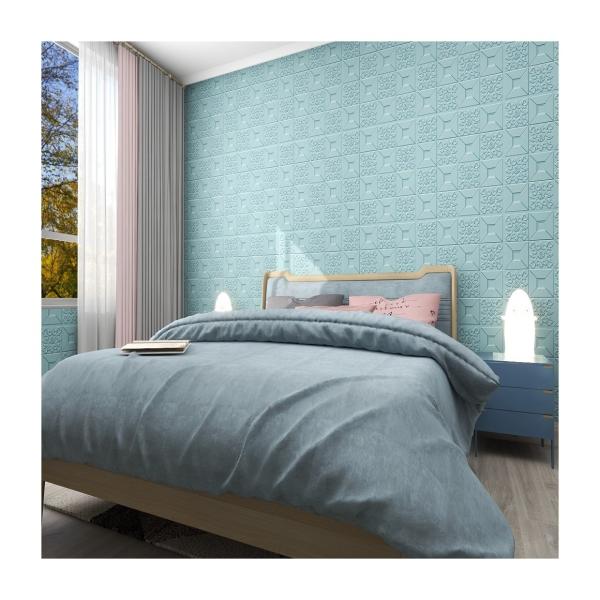 Durable Waterproof Modern Simple Wall Decorative Leaf Flower Shape 3d PE foam Wall Panels Wallpaper for Administration
