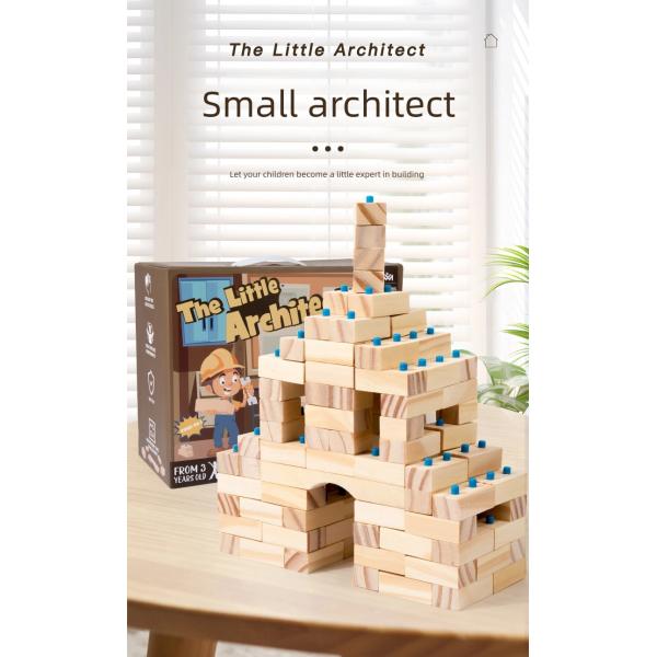 Natural Wooden Children's Early Education Creative Construction Building Bricks Block Puzzle Toys Kids Diy Assembly Set