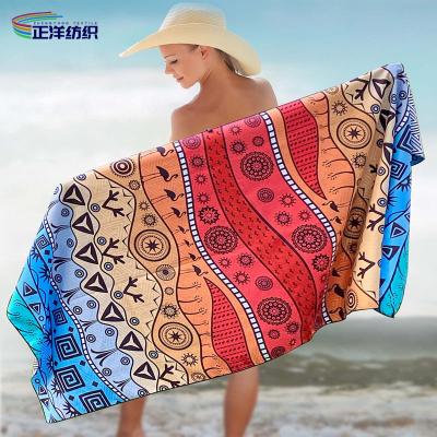 A grande limpeza 300gsm reusável do tamanho 80x160cm limpa a cor completa imprimiu a toalha de praia de Microfiber