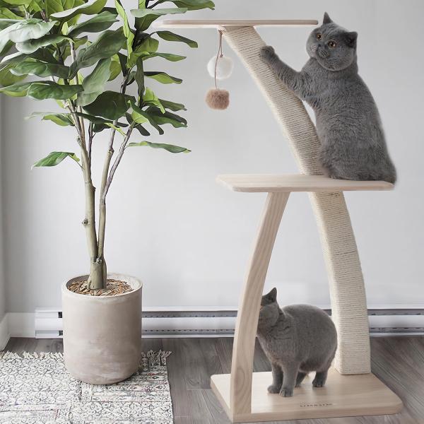 Paper Rope Cat Condo Tree Scratching Post Sisal Fabric 48*40*107cm Cat Scratching Post Cat Climbing Frame