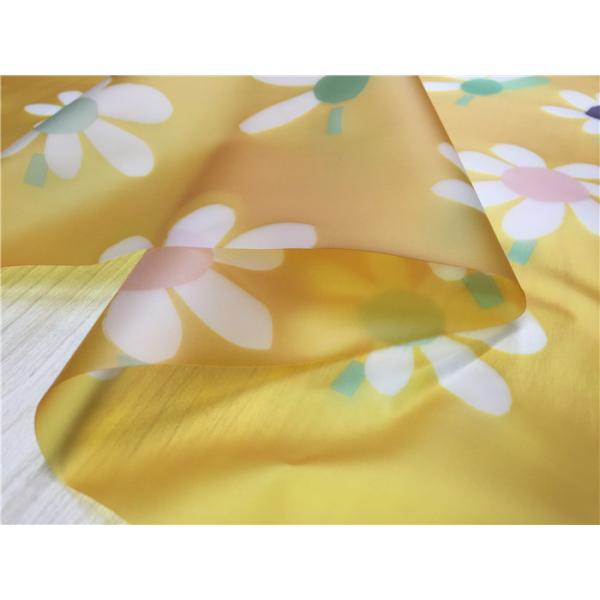 Little Girls Coats TPU Leather Yellow Color With White Flowers Eco - Friendly