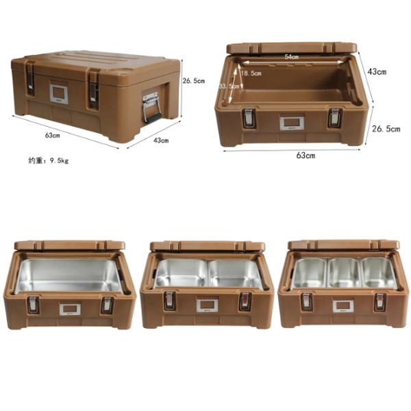 Porta bandejas térmico para alimentos de 25L, carga superior, para catering, mármol