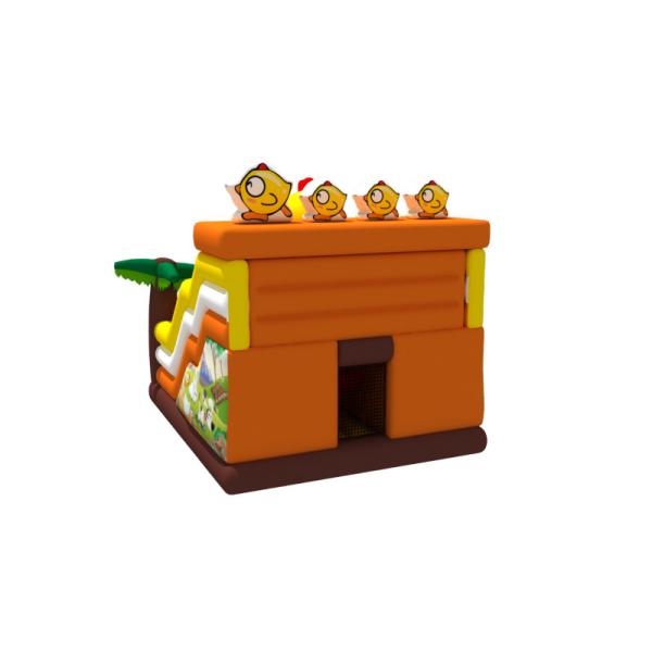Eventos comerciales inflables Parque divertido Niños inflables Pollo dibujos animados Puñeteros con combinación de diapositivas