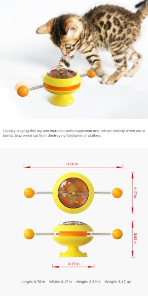 Catnip Ball Gyro Interactive Pet Toys Rotating Windmill Cat Toy ABS Turntable Function