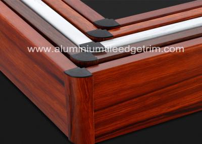 Non - Formaldehyde Aluminium Skirting Board Corner Covers Profile Wood Grain Effect
