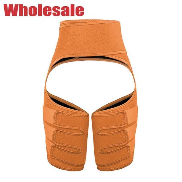 Ergonomic Orange Thigh Shaper Sweat Thigh Trimmer With 3 Straps