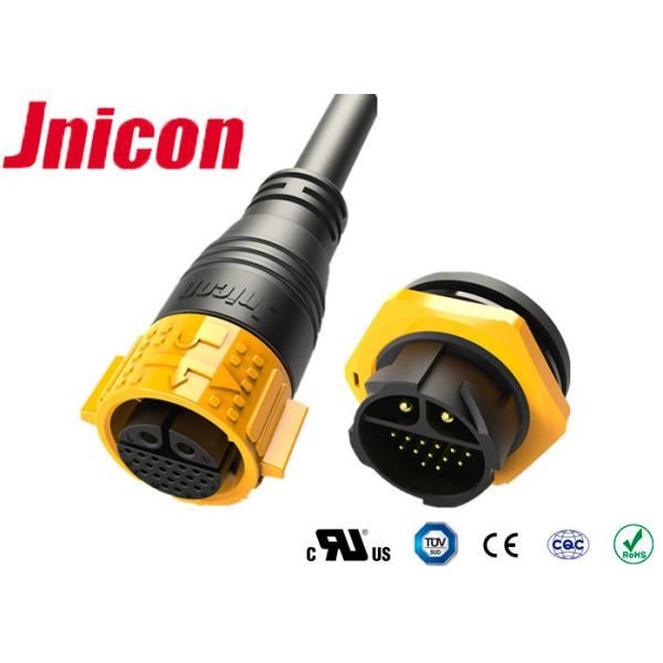 Push Lock Waterproof Pin Connectors 2 Pin Power Data Jnicon M25 With UL Approval