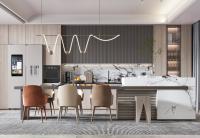 Wholesale Wooden Furniture  Custom Made Modular Flat Edge Kitchen Cabinets