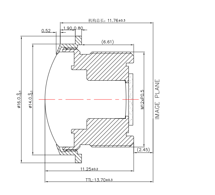 1.37mm F2.0 IP67 Waterproof M12 Super Fisheye Lens 192 Degree Ultra Large FOV 9G+IR Vehicle Backup Camera