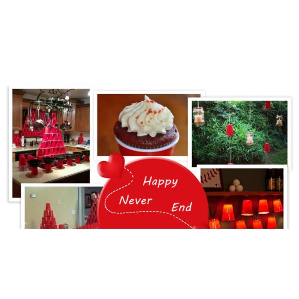 18OZ 530Ml Disposable Plastic Cups Red PS Shot Glasses Plastic For Wine Cold Drinks