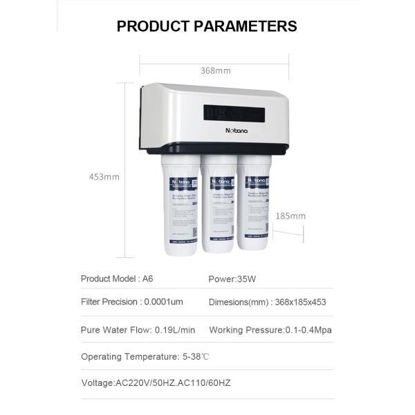75GPD Domestic Under Sink RO Reverse Osmosis System Water Purifier