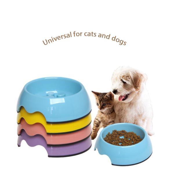 Меламин для домашних животных, медленная еда, универсальная противозаточная чаша для кошек и собак