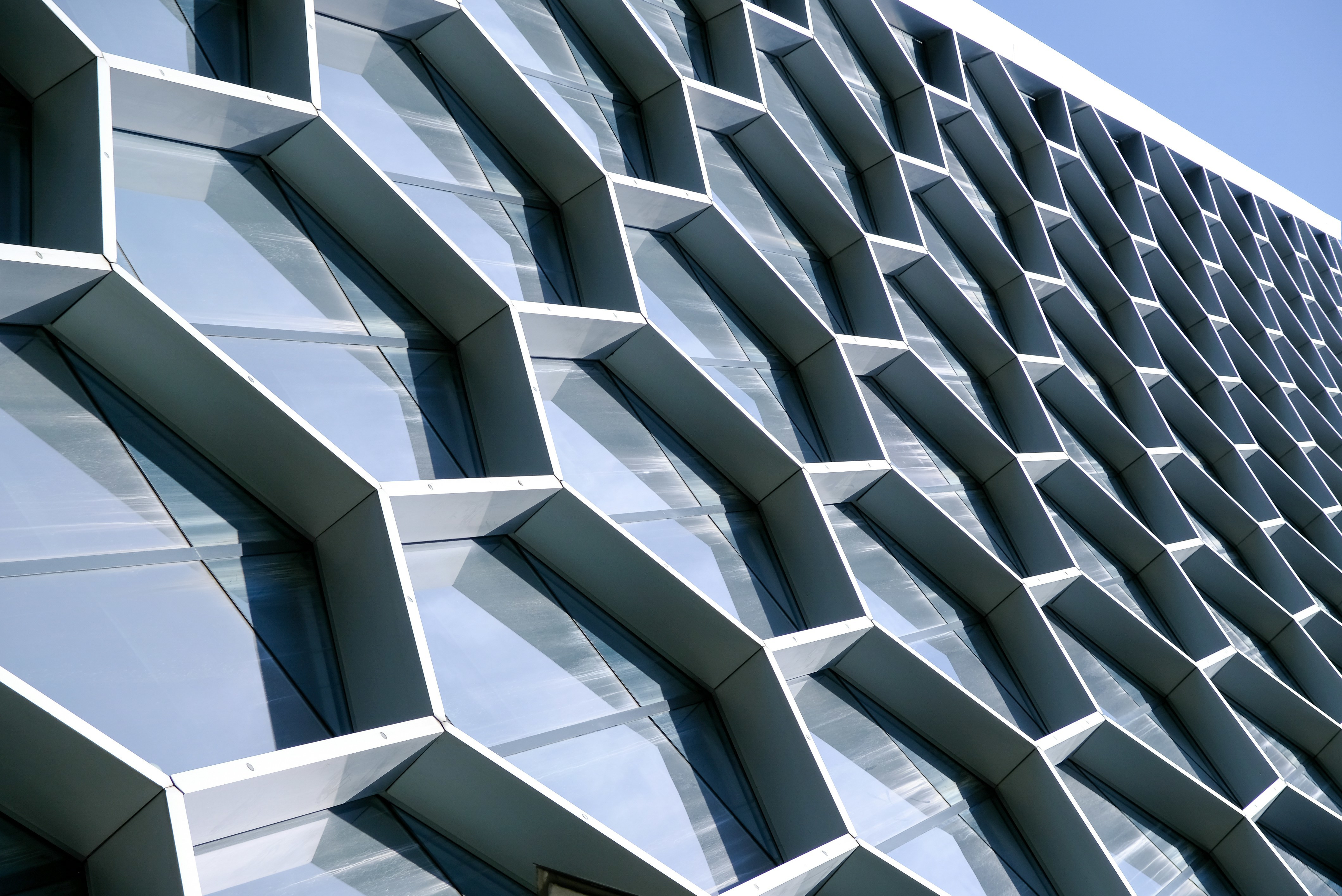 Polygon 3D Frame Custom Aluminum Panels Facade Cladding PVDF Coating