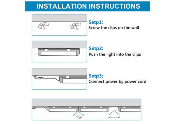 Cold White 14500LM 6000K Led Tube Light Fixture T8 4FT 144 Watt